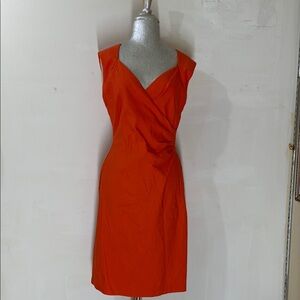 Joseph Ribkoff orange Rouched Dress Size 10